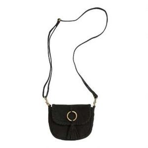 Black Suede Convertible Clutch